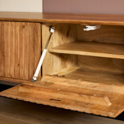 Textuur mangohouten deuren Zwevend tv-meubel Madison Naturel