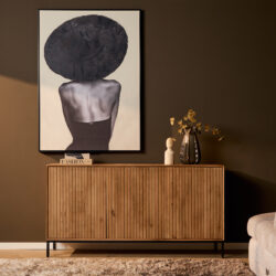 Dressoir Madison Natural, detail deuren, verticaal lattenpatroon