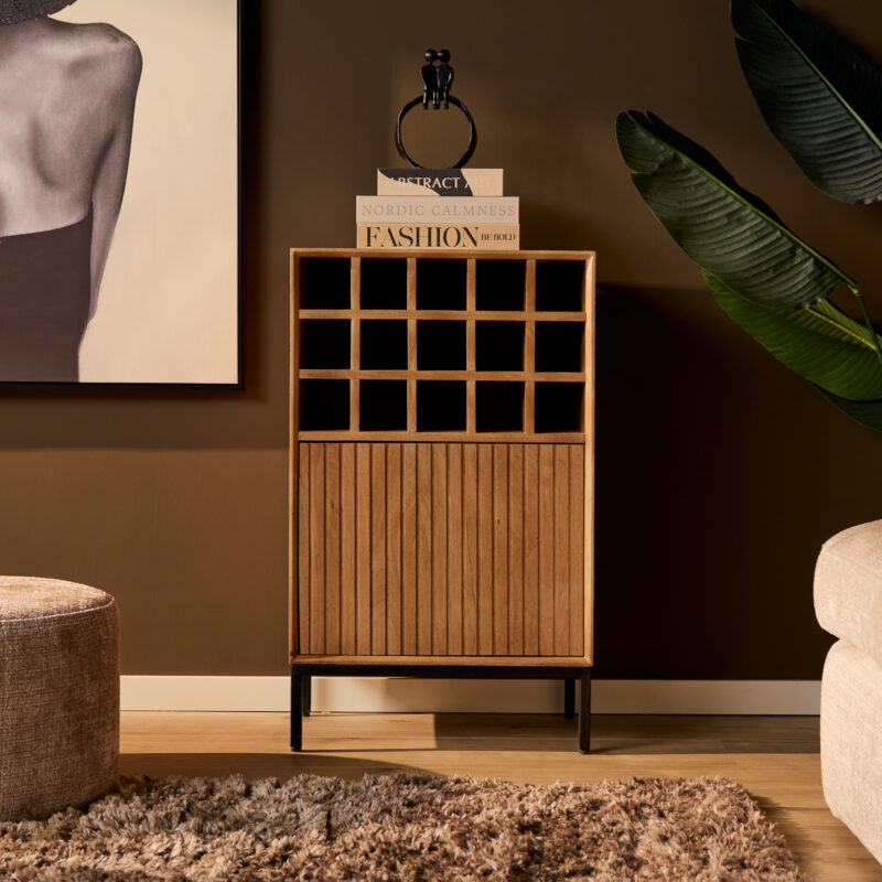 Textuur wijnkast Madison Natural, mangohout