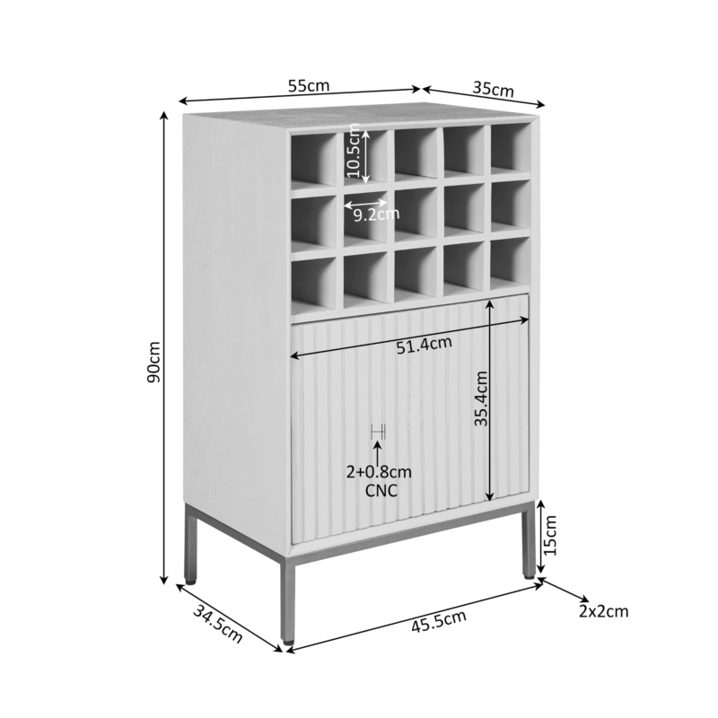 Wijnkast Madison Natural | 55 cm