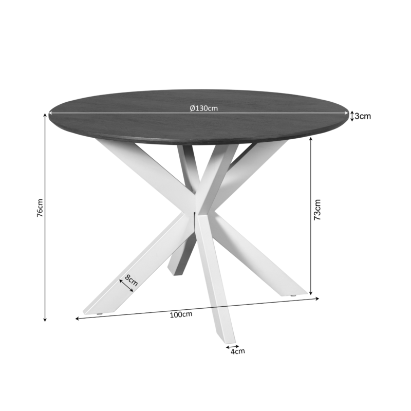 Ronde eettafel Madison Naturel Mangohout 130 cm