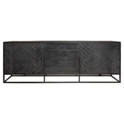 STF-8505-2.jpg Dressoir New York Zwart Mangohout 210 cm