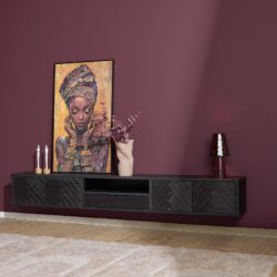 Textuur van het mangohout van het zwevende tv meubel New York