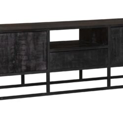 Detail van de deuren van het Denver Black tv meubel