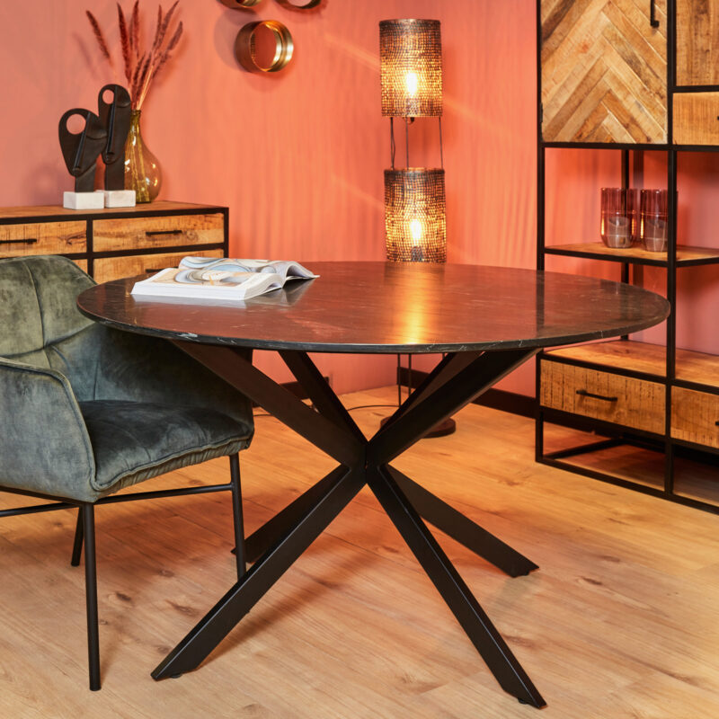 Ronde eettafel Lynn Zwart Marmer 150 cm hoofdafbeelding