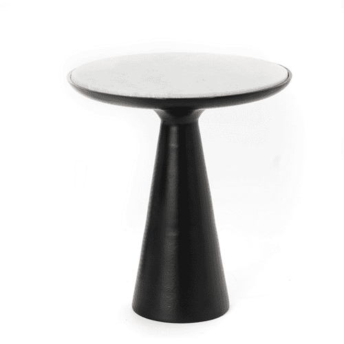 Beistelltisch Essy, schwarzer Marmor &amp; Metall, 38 cm, Hauptfoto