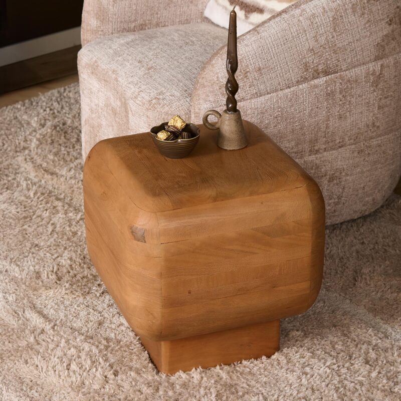 Textuur mangohout bijzettafel Fedde Naturel