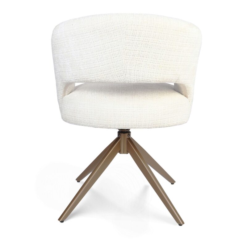 Eetkamerstoel Demi | Off White | Poot Bronze | Met armleuning