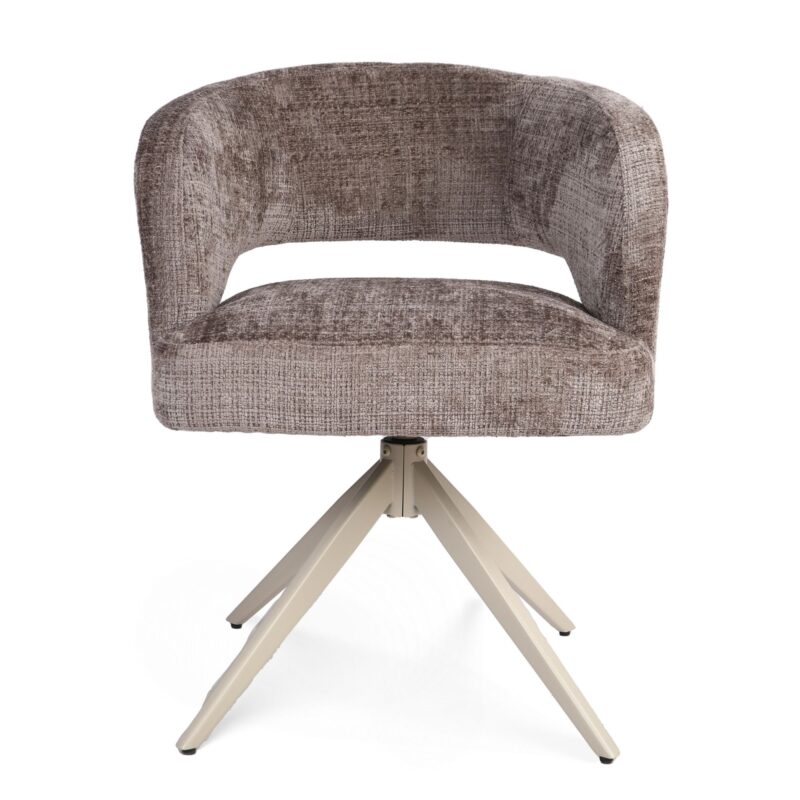 Textuur van stoffering van eetkamerstoel Demi in clay