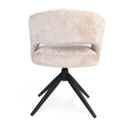 Eetkamerstoel Demi | Beige | Poot Black | Met armleuning