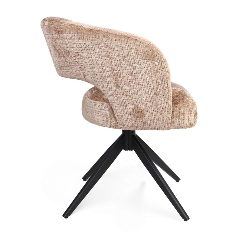 Perspectief van de eetkamerstoel Demi in cinnamon vanaf boven