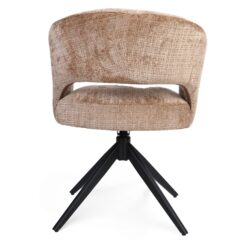 Eetkamerstoel Demi | Cinnamon | Poot Black | Met armleuning