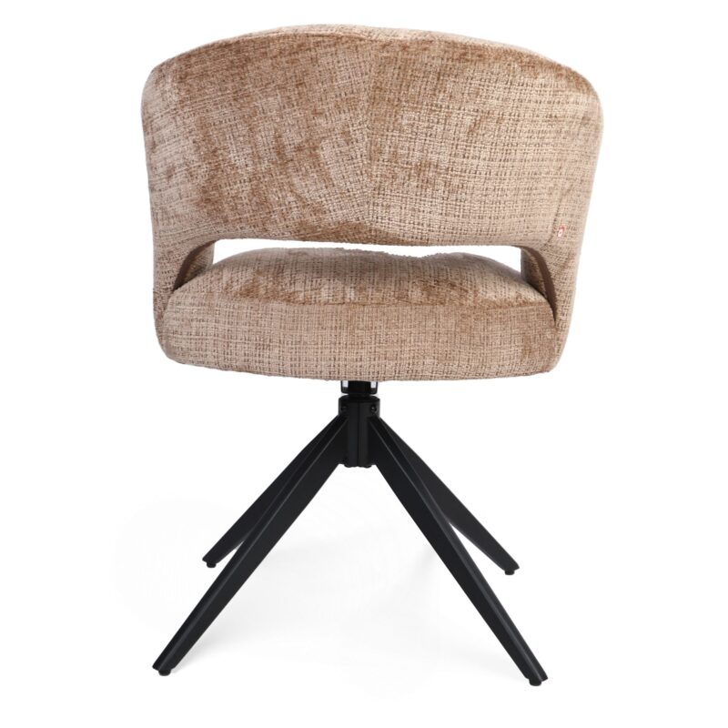 Eetkamerstoel Demi | Cinnamon | Poot Black | Met armleuning