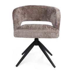 Textuur van de stoffering van de eetkamerstoel Demi in clay