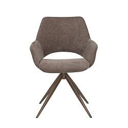 Detail van de bruine stof van de eetkamerstoel Daisy