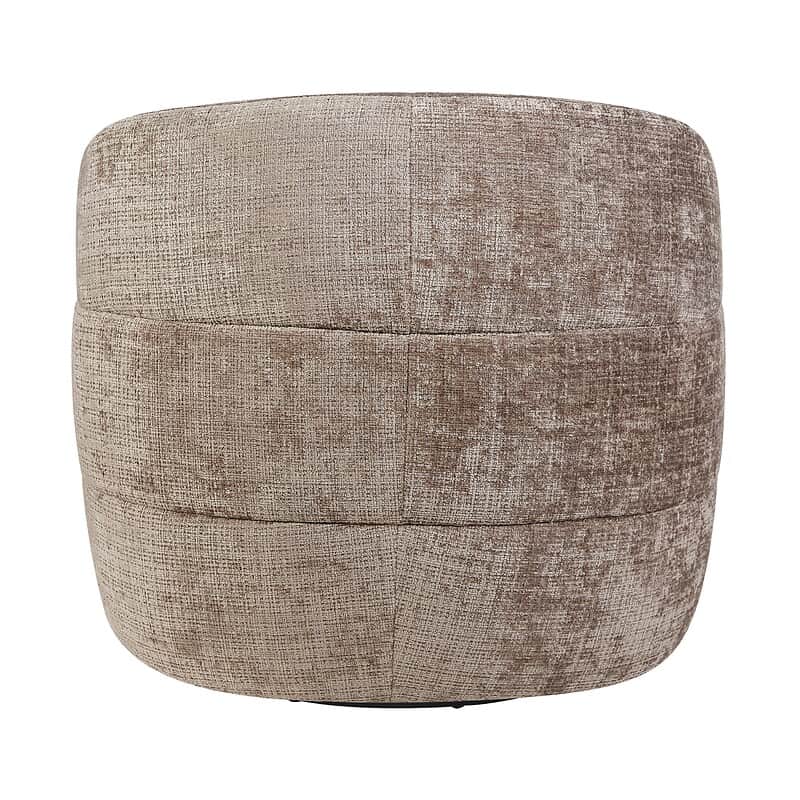 Draaifauteuil Yara Clay vanuit zijwaartse kant, breedte en hoogte zichtbaar