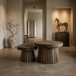 Salontafelset Vivo Javawood massief 8cm blad