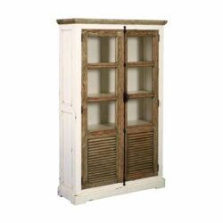Amanda landelijke romantische vitrinekast wit 120 cm breed