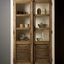 Detail Amanda landelijke romantische vitrinekast wit 120 cm breed