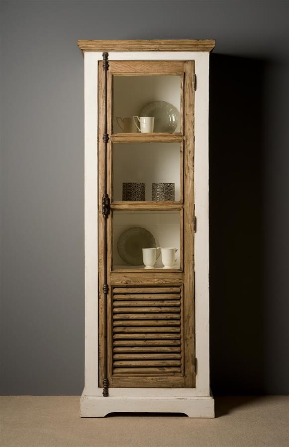 Detail Amanda vitrinekast, wit, landelijk romantisch stijl