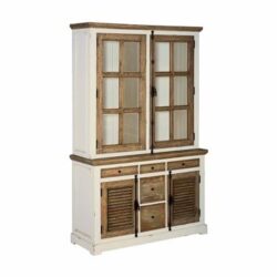 Amanda buffetkast wit, landelijk romantisch stijl, 140 cm breed, 220 cm hoog