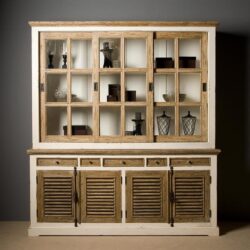 Detail Amanda landelijke romantische buffetkast wit 200 cm