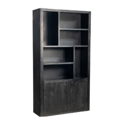 Tenna boekenkast detail, zwart, mango wired