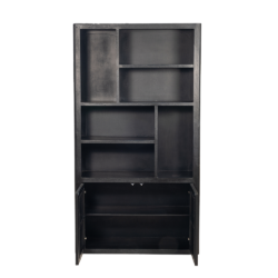 Tenna boekenkast textuur, zwart, mango wired