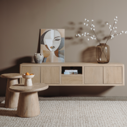 Asti Bijzettafel rond naturel 60 cm