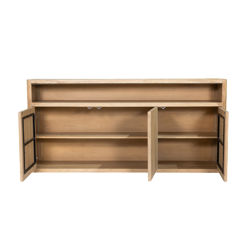 Textuur van de Tenna dressoir, natuurlijke kleur, landelijk modern stijl