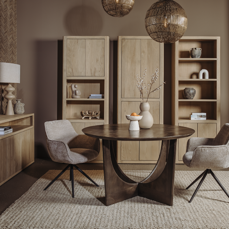 Fondo Armstoel - fabric Mona 120 Taupe (draaibaar)