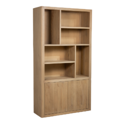 Tenna boekenkast naturel, detail op de deuren