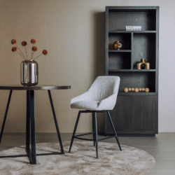 Trino Barstoel - fabric Trenza 04 white (draaibaar)