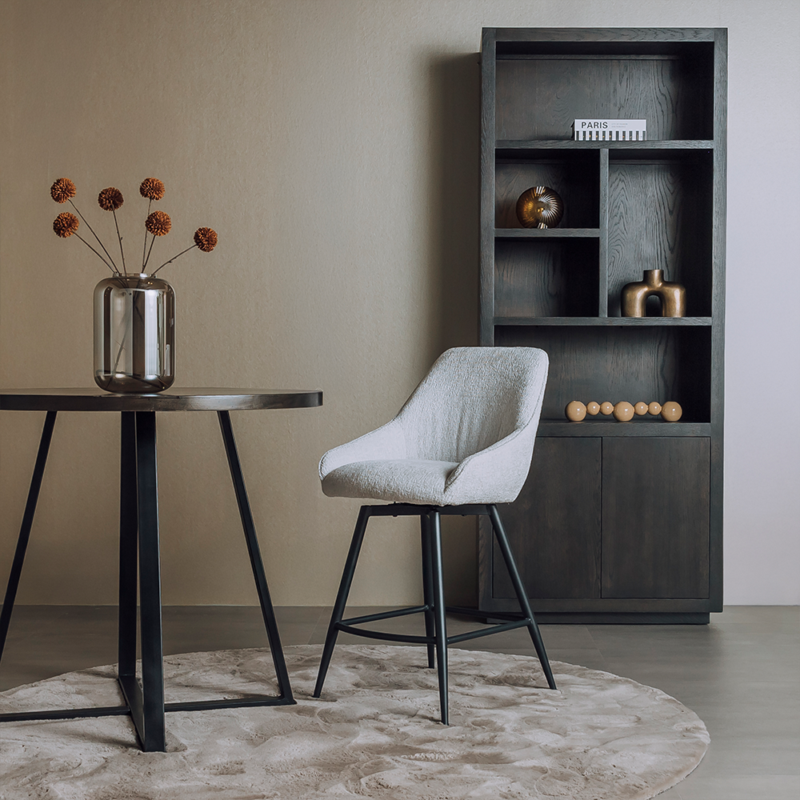 Trino Barstoel - fabric Trenza 04 white (draaibaar)