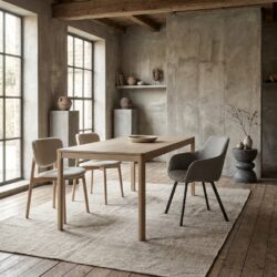 Amalfi eetkamertafel rechthoekig, landelijk modern, witgewassen