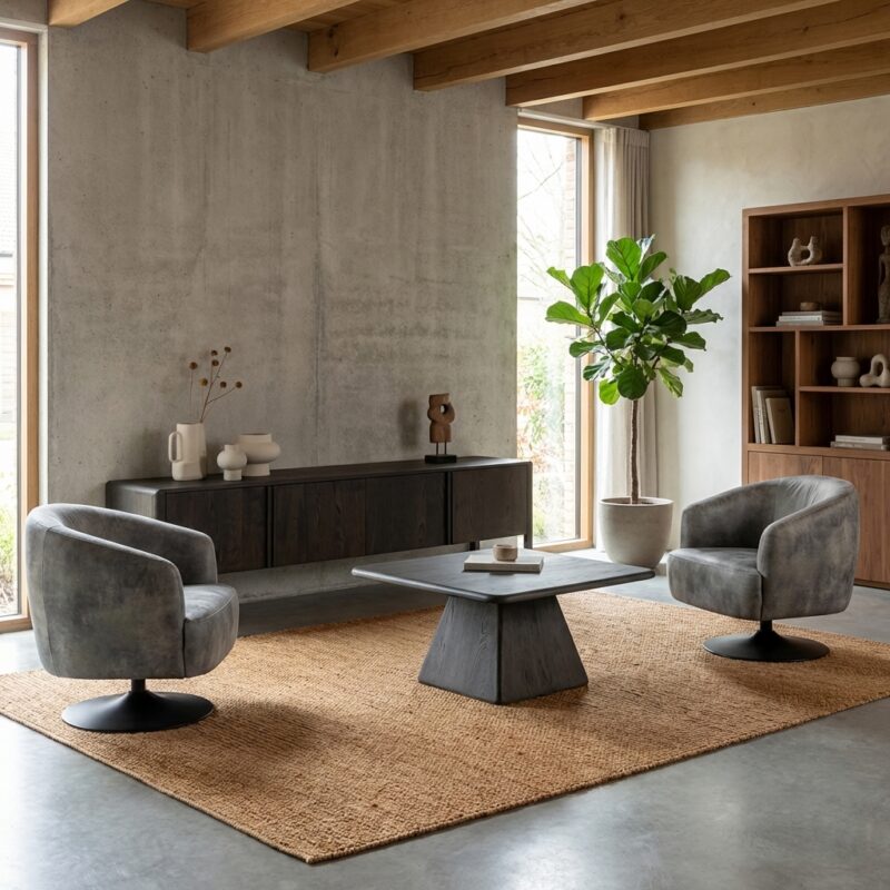 Amalfi TV-meubel basalt, landelijk modern, 220 cm breed, bruin