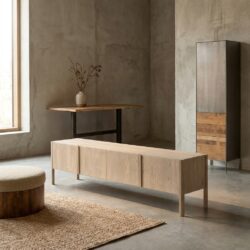 Amalfi TV-meubel in witte was, landelijk modern stijl, 220 cm breed