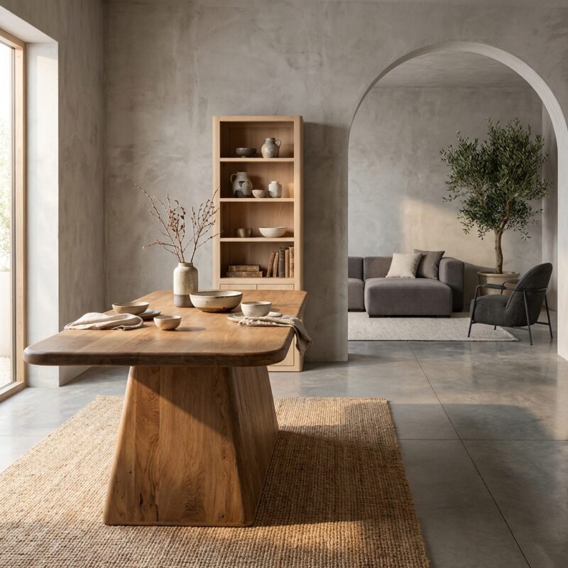 Asti eetkamertafel rechthoekig bruin 220 cm met New Vintage stijl