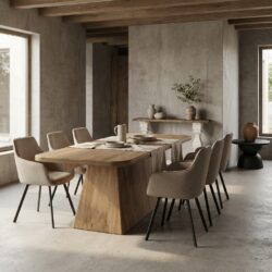 Asti eetkamertafel bruin, rechthoekig, New Vintage stijl