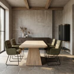 Asti eetkamertafel naturel, rechthoekig, New Vintage stijl, 260 cm lang