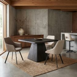 Vierkante zwarte eetkamertafel van Asti in New Vintage stijl