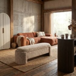 Bank Cupid mocca linear met opbergruimte in bruin