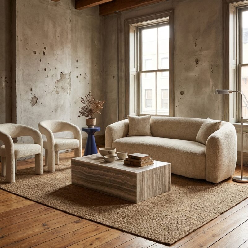 Bank Luxandra sand tweed fire retardant hoofdafbeelding comfortabel zitmeubel