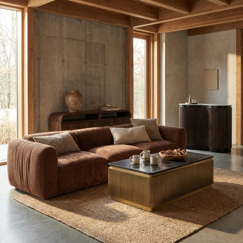 Bank Monty be straight coffee, bruin, handgemaakt, comfortabel zitmeubel