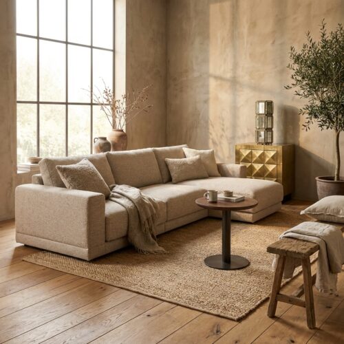 Bank Trentino cayenne brown 3,5-seater + lounge left or right