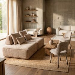 Bank Tudor mocca boldweave 1-seater movable backrest hoofdafbeelding