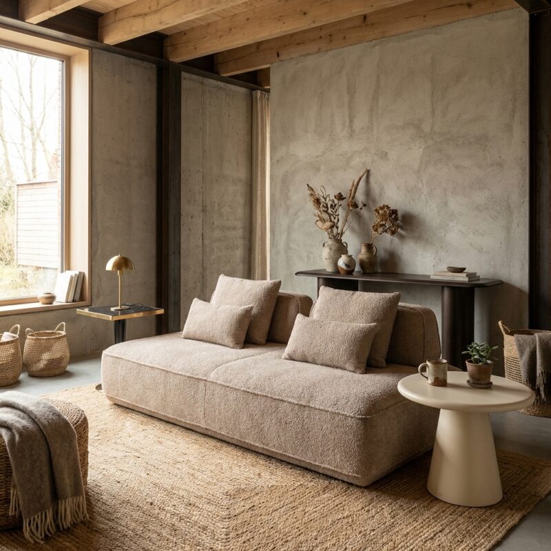 Bank Tudor mocca boldweave 2,5-seater movable backrest hoofdafbeelding