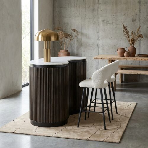 Bar Mayfield 1-deur, bruin, handgemaakt, metaal, luxe