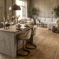 Barstoel Bolton khaki velvet brushed gold fire retardant set of 2