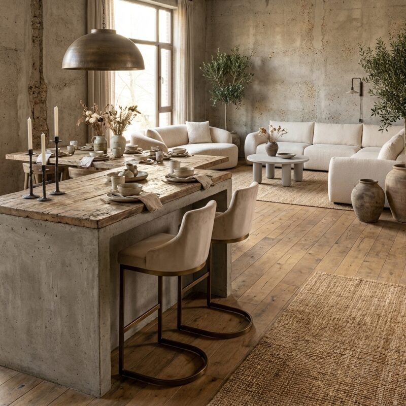 Barstoel Bolton khaki velvet brushed gold fire retardant set of 2